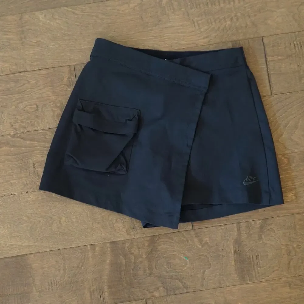 Nike Tech Pack Womens Skort XS Black High Rise Wraparound Cargo Pocket